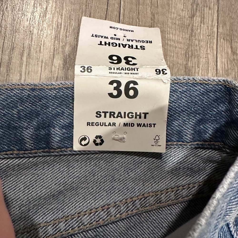 MNG denim mid rise regular straight woman’s size 4 jeans - Picture 5 of 7